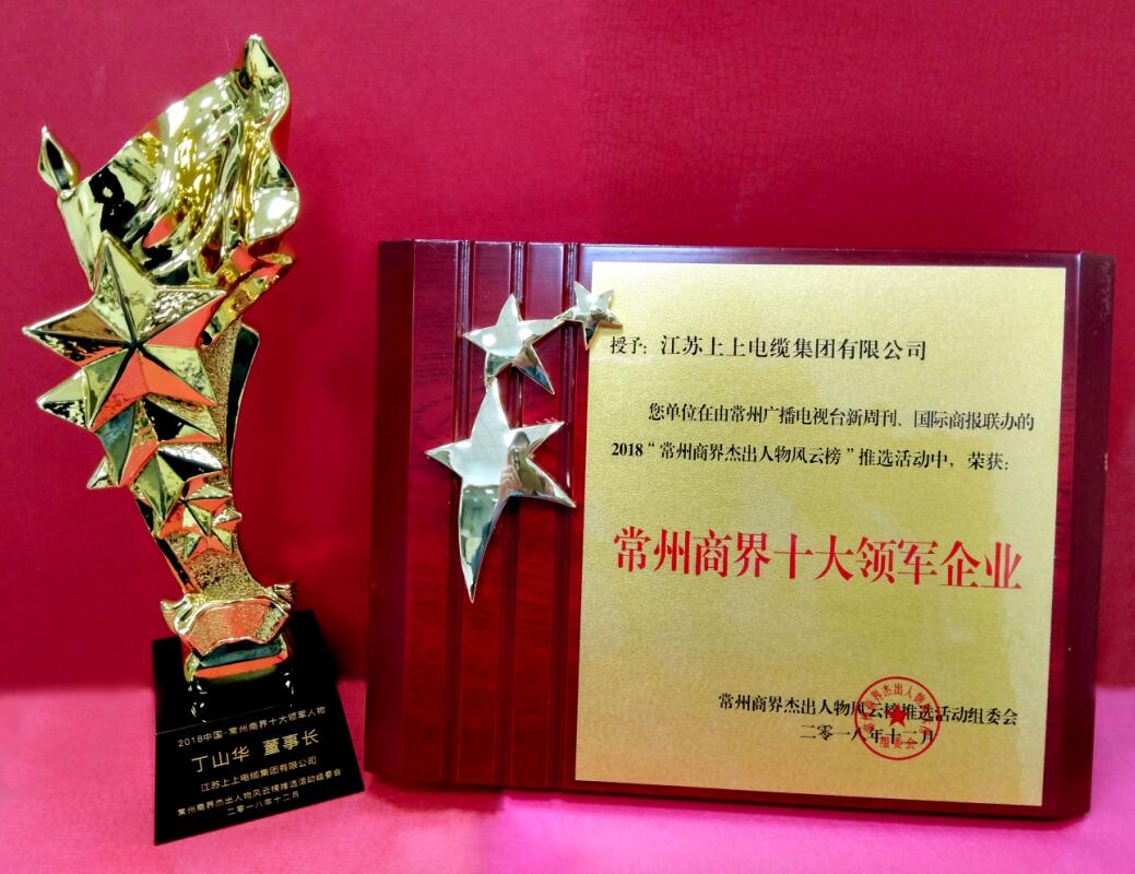 2018年12月6日，丁山華董事長(zhǎng)榮獲“常州商界十大領(lǐng)軍人物”