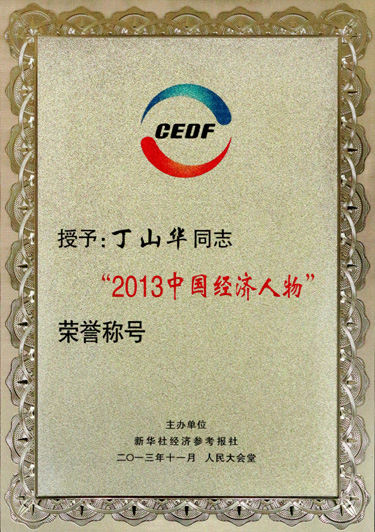 丁山華被授予“2013中國經(jīng)濟(jì)人物”榮譽稱號